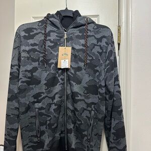 Men's Camouflage Zip-Up Fleece lined Hoodie NWT size XL